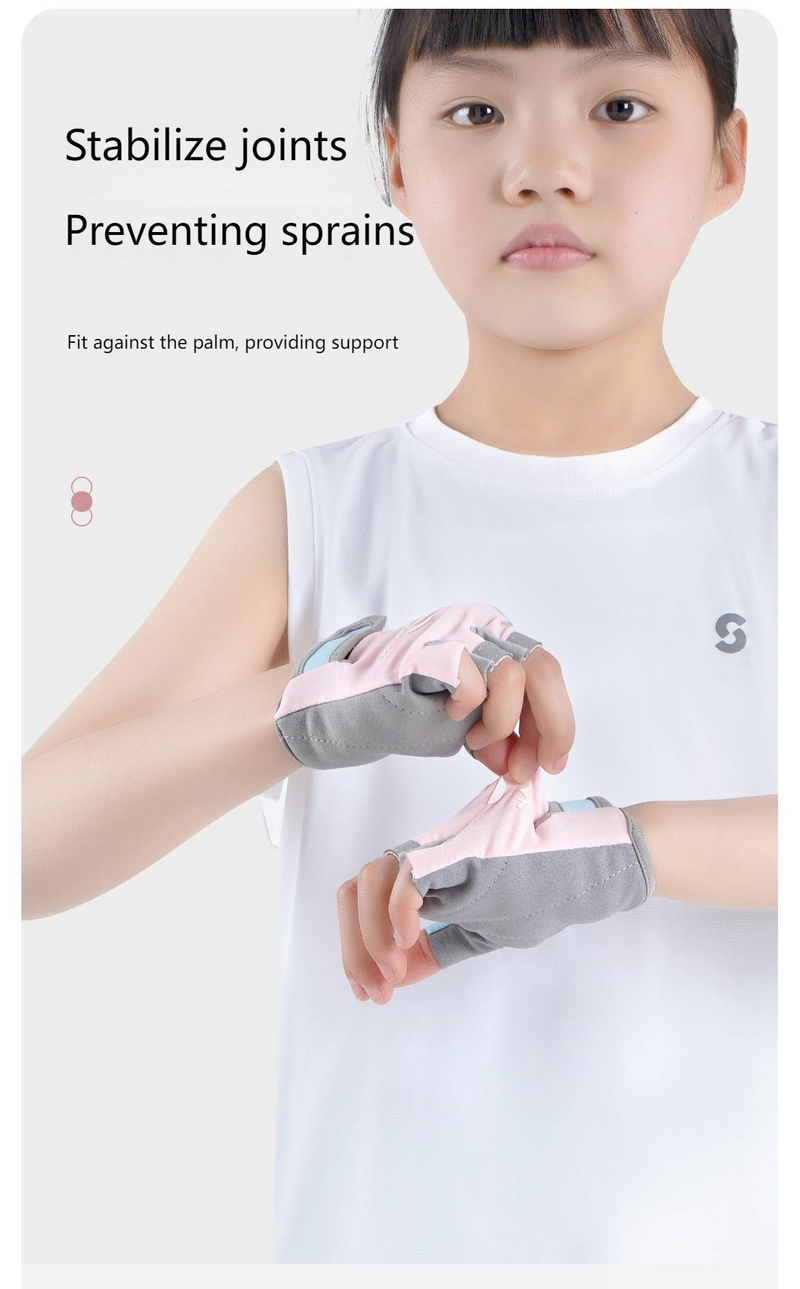 Guanti estivi traspiranti senza dita per bambini - Protezione UV e guanti sportivi rinfrescanti per ciclismo, danza, corsa - Materiale elasticizzato in Lycra_voghion.com