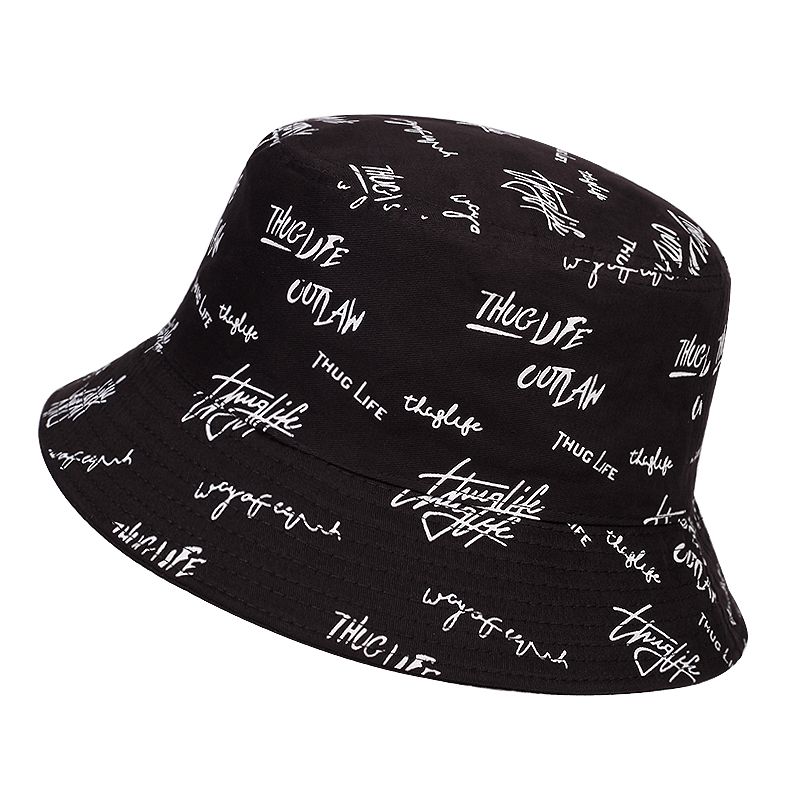 Hot Sale Unisex Double Sided Wearable Thugufe Embroidery Personality Bucket Hats Fishermen Caps Outdoor Casual Cap Sunscreen Hat_voghion.com