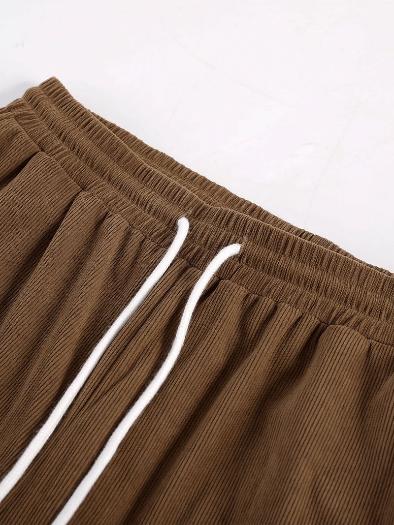 Men's Corduroy Hooded Two-Piece Set – Stylish Contrast Checkered Hoodie & Pants For Spring/Autumn (S-XXL)_voghion.com