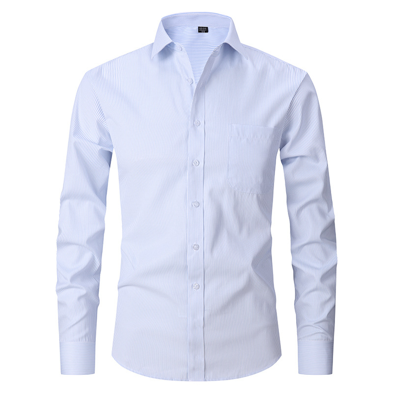 CT Hot Selling Spring New Solid Color Plus Size Business Casual Plaid Cotton Long Sleeve Shirt For Men_voghion.com