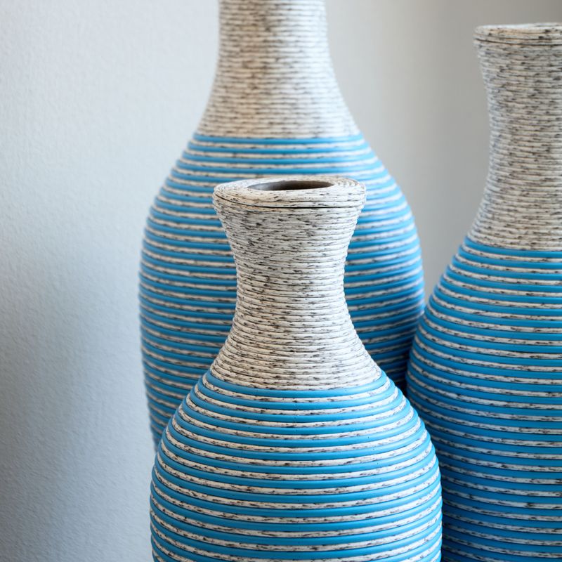 Desktop Vase, Brown Decorative Floor Vase, Classic And Neat Floor Vase, High Independent Flower Stand, Artificial Vine Vase, PVC Floor Vase, Home Decoration Flower Stand Set Of 3 Pieces_voghion.com