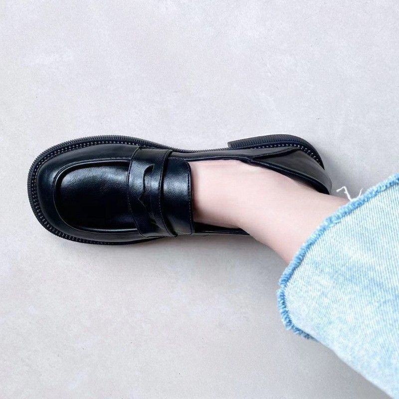 Echtes weiches britisches kleines Leder für Frauen, 2025 neue Stil faule Menschen, One Foot Stepping Le Fu Schuhe, modische koreanische_voghion.com