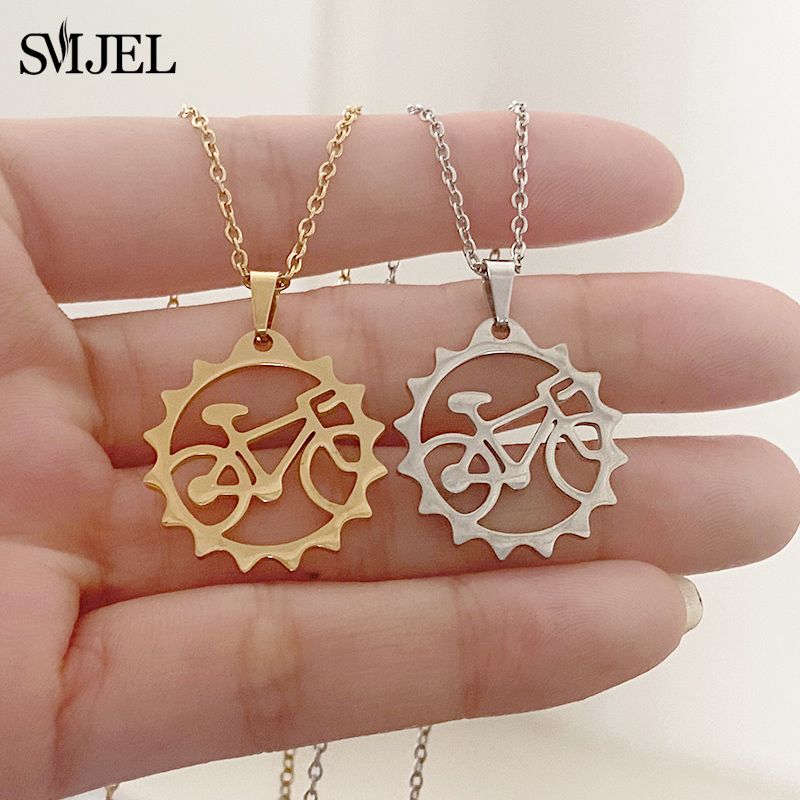 Moda Klasik Punk Sevimli Bisiklet Cycg Bisiklet Charms Paslanmaz Çelik Kolye Moda Tasarım Takı Kadınlar Erkekler Doğum Günü Hediyeleri_voghion.com