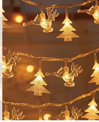 LED Reindeer Christmas Tree Snowflake Star String Decorative Atmosphere Small Colorful Flashing Lights Indoor_voghion.com