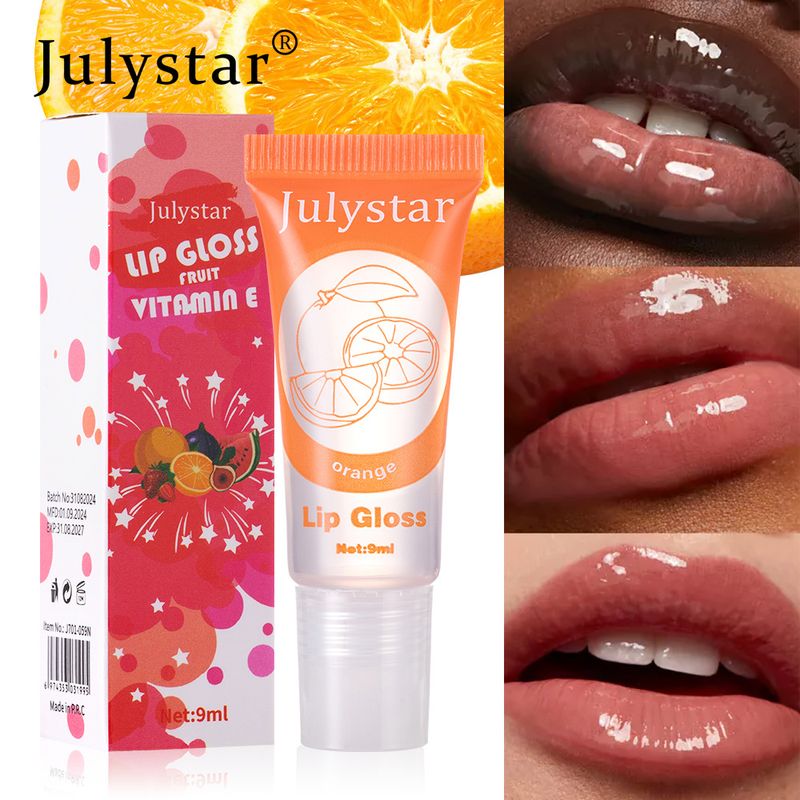 Olio labbra alla vitamina E Julystar multicolore al profumo di frutta - Idratazione e lucentezza a lunga durata, trattamento labbra nutriente con tinte personalizzabili_voghion.com