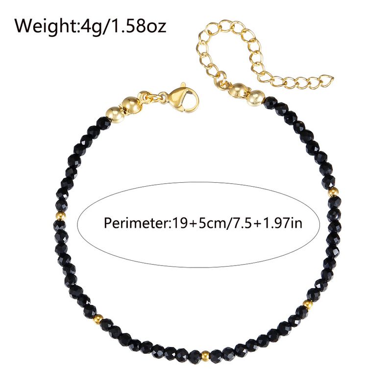 Koreanische Version des Mini-roten und schwarzen Kristall-Ins Retro-Stapelarmbands aus Edelstahl mit Glasperlen für Damen_voghion.com