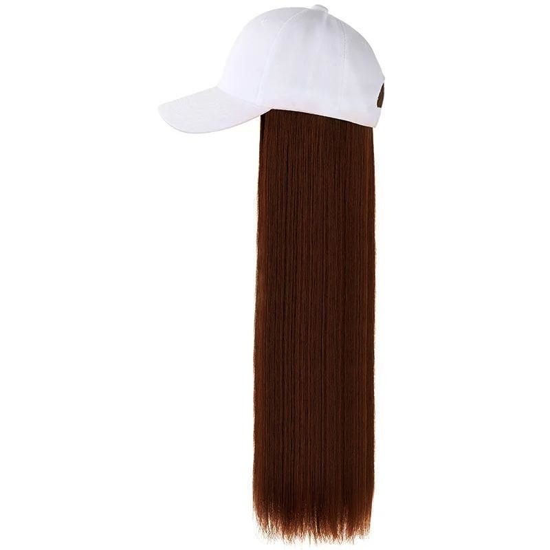 Cappello alla moda da donna con parrucca lunga e liscia - Elegante berretto con parrucca da indossare tutti i giorni, perfetto per qualsiasi occasione, ornamento per capelli e copricapo_voghion.com