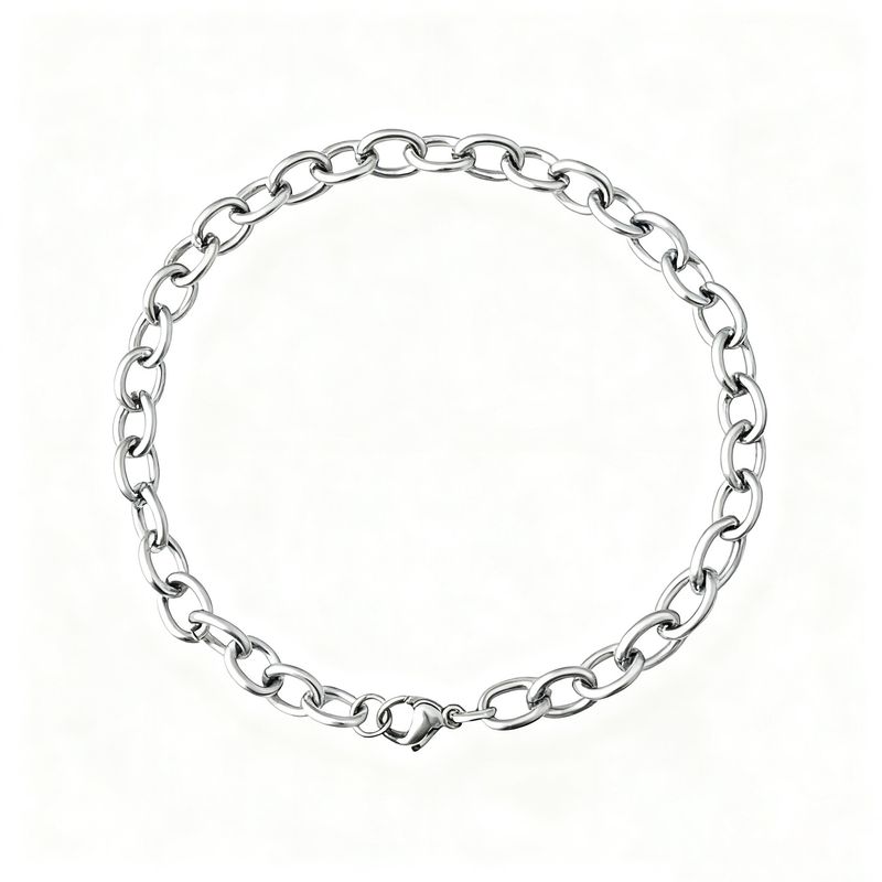 Nuovo bracciale da donna semplice in stile Ins con catena a maglie in acciaio inossidabile_voghion.com