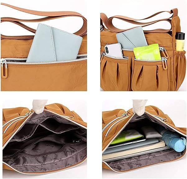 NICOLE & DORIS Women's Cross-body Bags Casual Shoulder Bag Multi Pocket Fashion Satchel Bag Nylon Side Bag_voghion.com