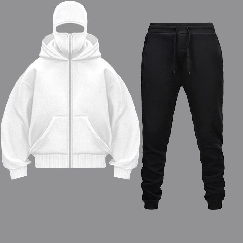 New Foreign Trade Cross Border Double Hat Spring Autumn Winter Ins Hooded Sweatshirt Suit Trendy Men And Women Double Hat Couple Sweatshirt_voghion.com