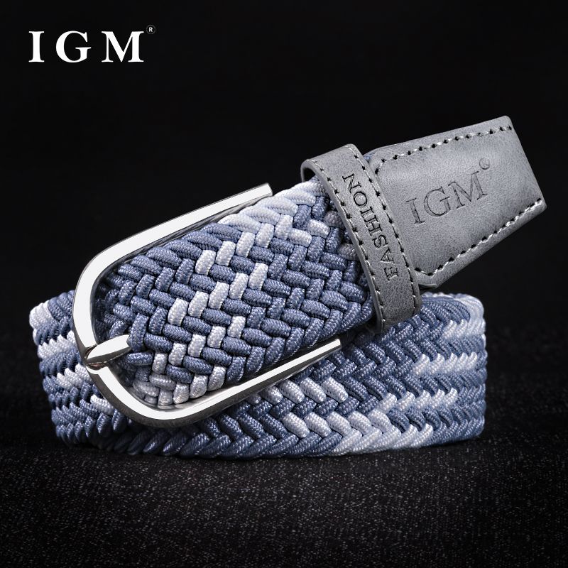 HOT Men's woven canvas with arbitrary elastic belt male student young man hundred buckle waistband tide_voghion.com