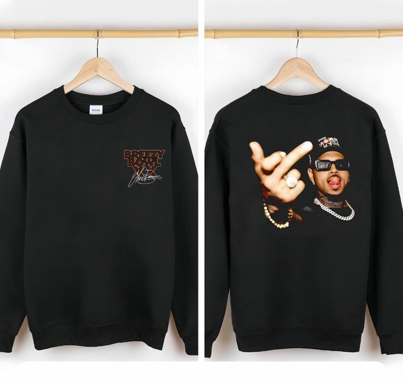 Camiseta Unisex Vintage C. Brown Con Dedo Medio, Concierto 2025, Gráfica CB Breezy Bowl XX, Camiseta De Música Y2k,_voghion.com