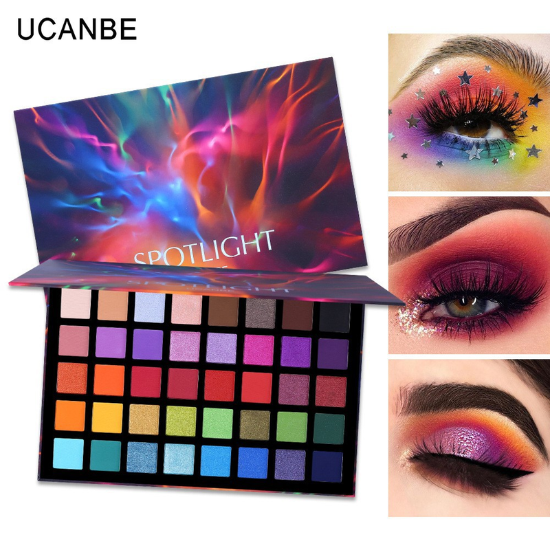 ucanbe 40 Farben Spotlight Shimmer Matte Bunte Palette Lidschatten Make-Up_voghion.com