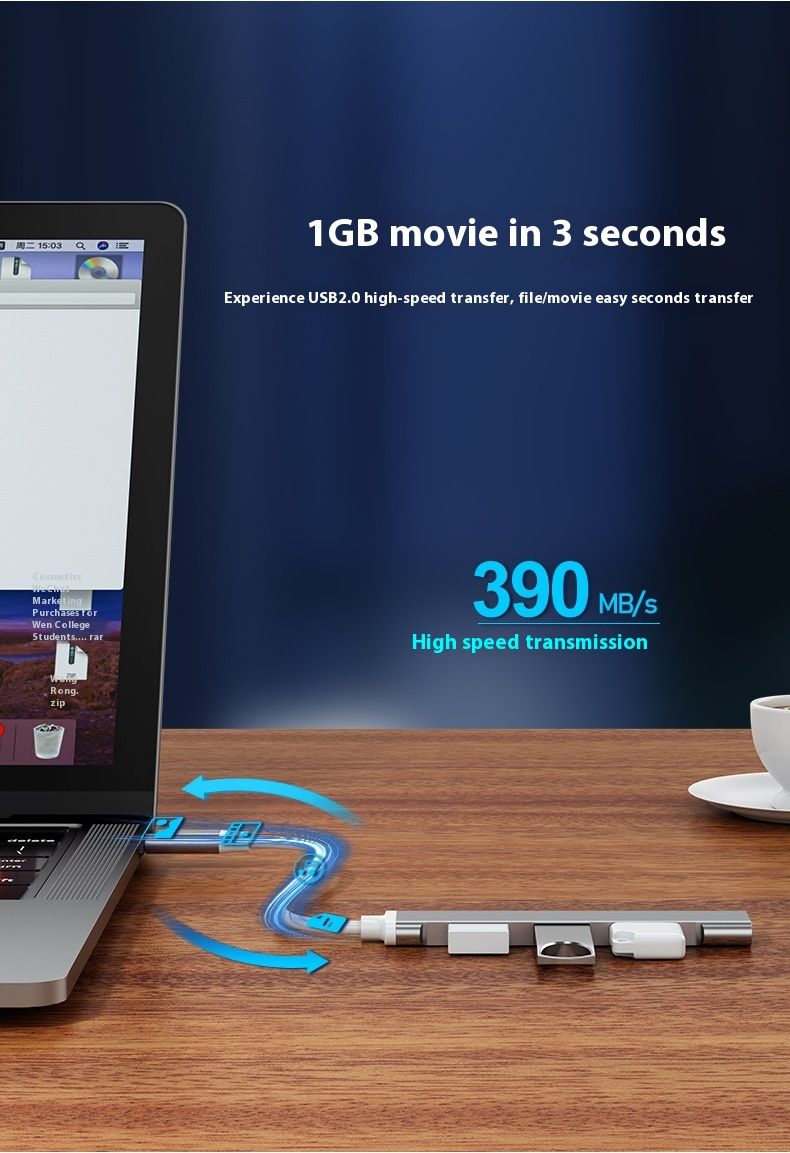 HXSJ TYPE-C USB Splitter 3.0 1-4 laptop, több interfész, nagy sebességű bővítés elosztóval_voghion.com