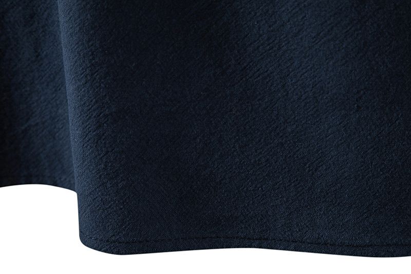 Îmbrăcăminte bărbătească, mânecă lungă, mărime europeană, bumbac și in, cămașă Henry, casual, guler înalt, culoare solidă, costum din două piese, costum de bărbat cu buline_voghion.com