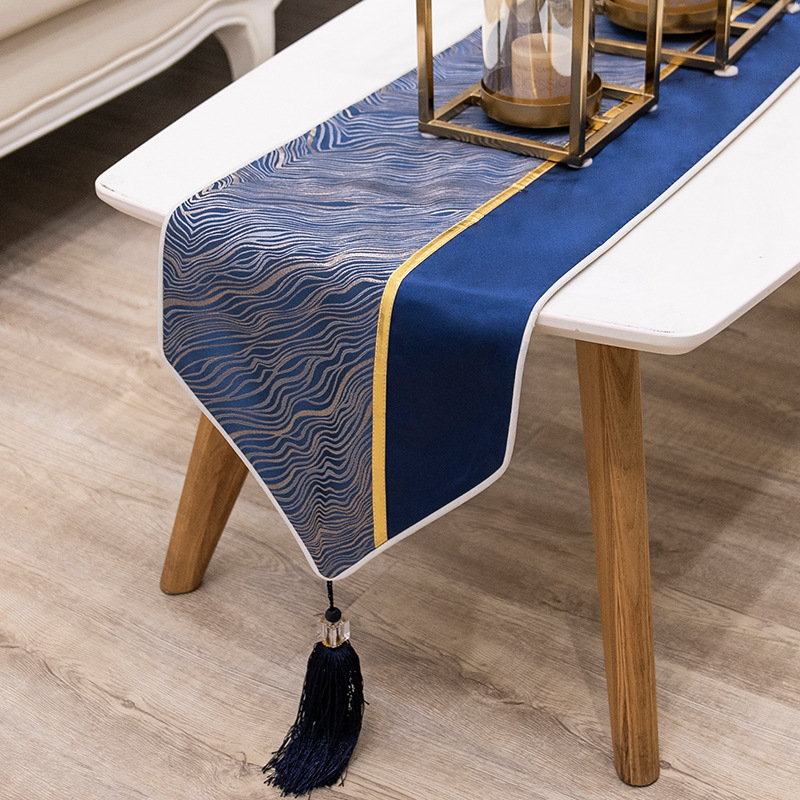 Light luxury high-end table flag, simple modern dining table cloth, long tea table cloth, Nordic high-end bed flag_voghion.com