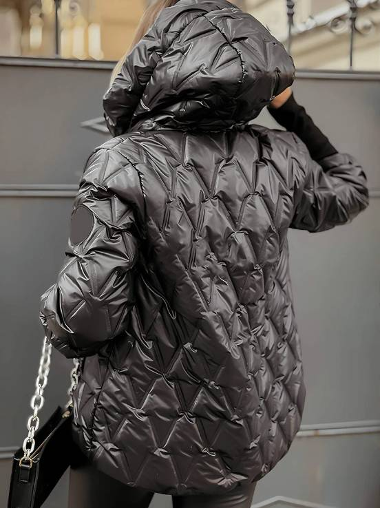 yeni moda kapşonlu şık gevşek uzun kollu patchwork pamuklu ceket ceket kadın_voghion.com
