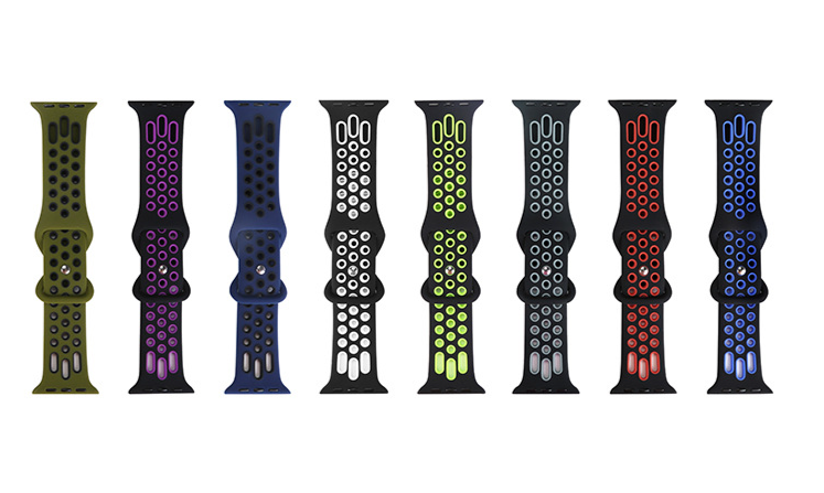 Watchbands Watch Strap Iwatch S1098 Two-tone Silicone Strap_voghion.com