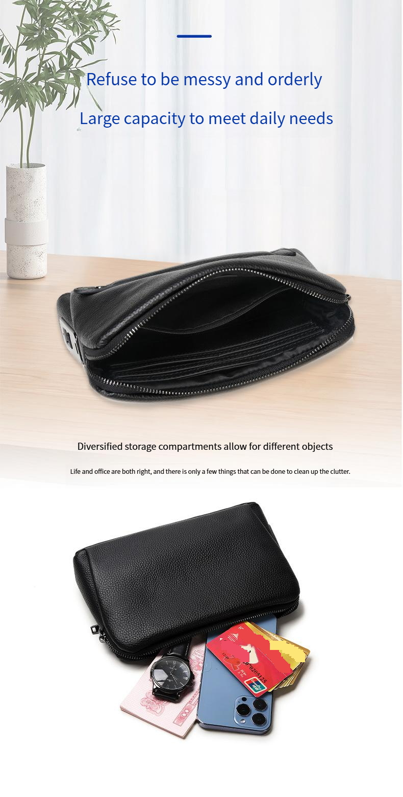 Borse da uomo FIPILOCK Borsa a mano con lucchetto intelligente per impronte digitali Borsa a mano di alta qualità da uomo Borsa a mano di alta qualità in vera pelle_voghion.com