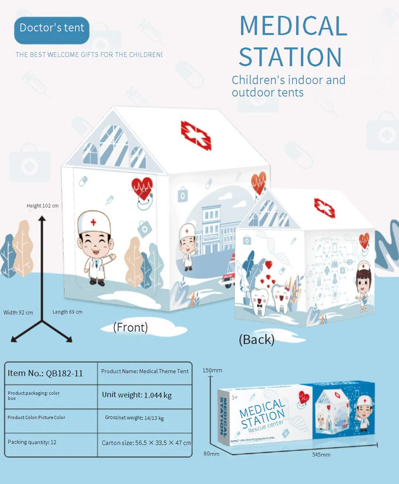 Anne ve Çocuklar İçin Mühendis/Doktor/Evcil Hayvan Veteriner Temalı Oyun Çadırı Çocuklar İçin Kapalı Rol Yapma Oyuncağı Çoklu Karakter Seçenekleri Hayal Gücünü ve Sosyal Becerileri Teşvik Eder_voghion.com
