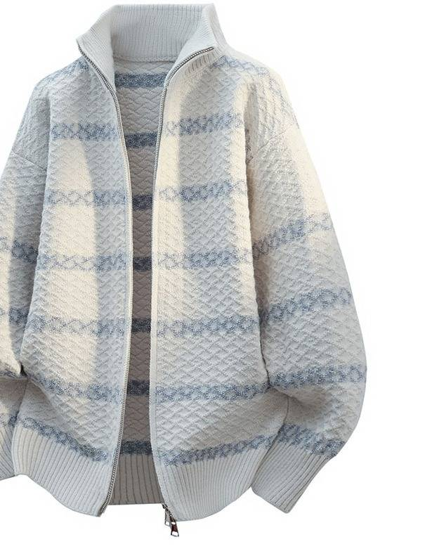 Maglione oversize da uomo con colletto a camicia - Pullover in maglia alla moda, vestibilità ampia, per autunno e inverno, abbigliamento casual minimalista in tinta unita_voghion.com