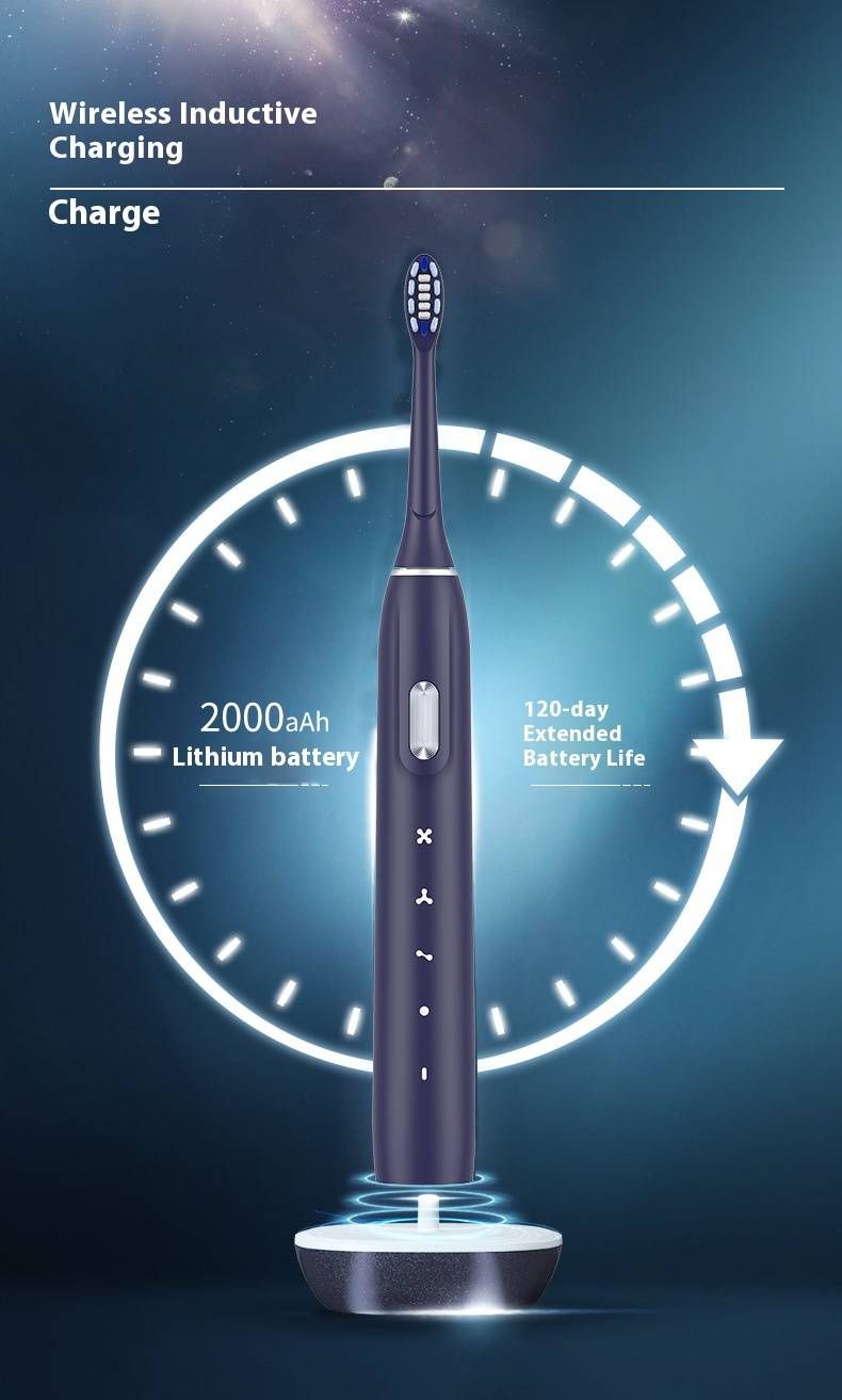 Elektrische Schallzahnbürste für Erwachsene – 4 Modi, 38.000 U/min, Magnetschwebetechnik, Selbstreinigung, Batterielaufzeit über 50 Tage (Blau/Rosa/Weiß)_voghion.com