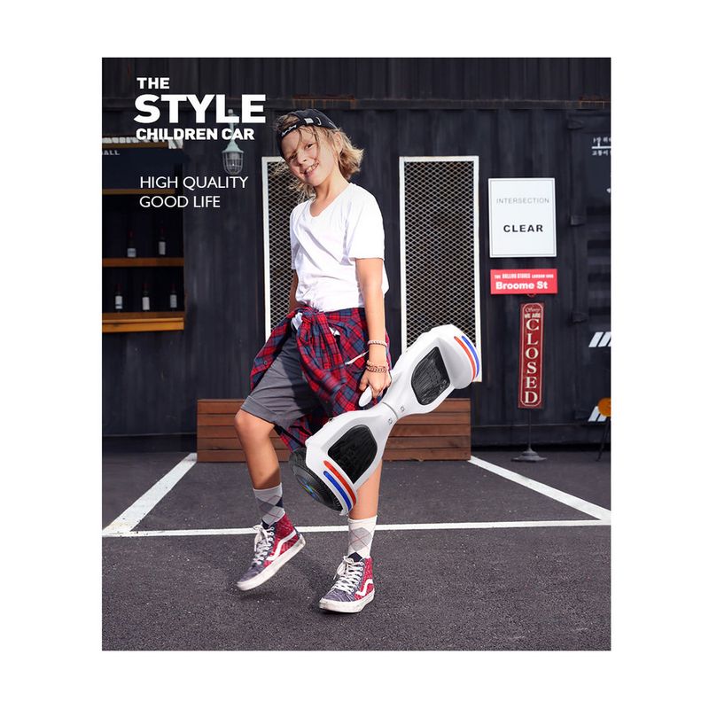 10-calowy samobalansujący samochodzik dla dorosłych, 7-calowy dwukołowy, inteligentny elektryczny samochodzik balansujący z kierownicą dla dzieci w wieku 7-12 lat_voghion.com