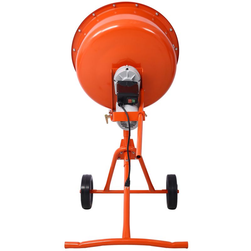 370W Portable Electric Concrete Mixer Cement Mixing Barrow Machine Mixing Mortar Handle With Wheel (4.6 Cu/ft.)_voghion.com