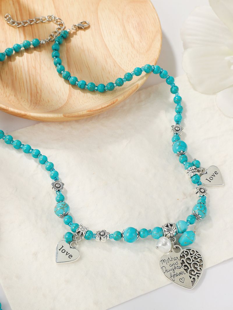 Bohemian Ethnic Wind Turquoise Necklace Female_voghion.com