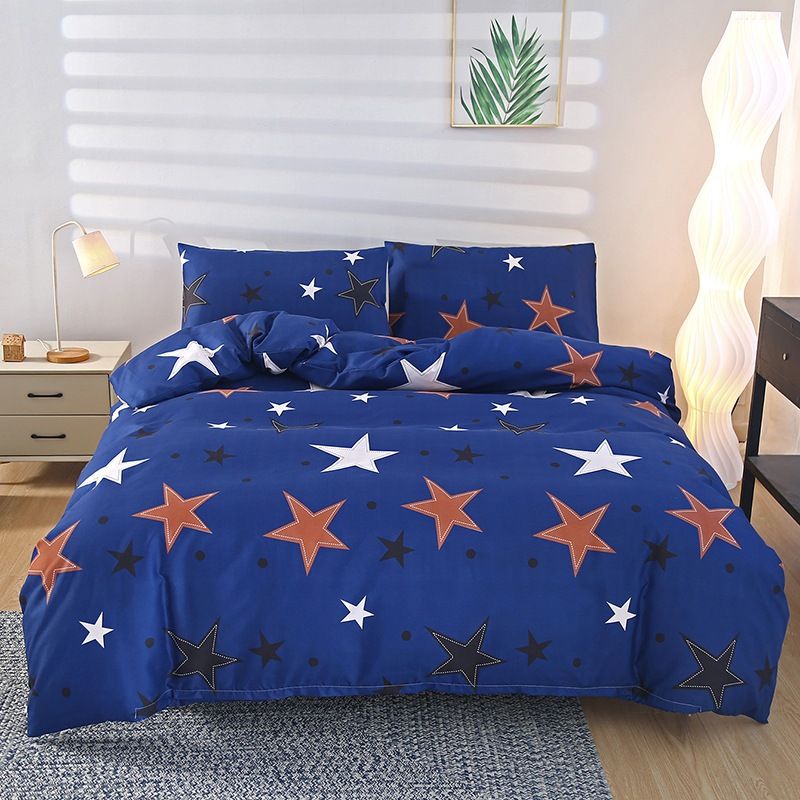 Conjunto de capa de edredom de algodão escovado de luxo estampado - roupa de cama macia tamanho casal/queen/king size para casa e dormitório universitário_voghion.com