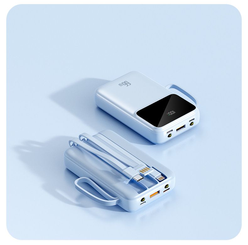 Powerbank van 20.000 mAh met supersnel opladen van 22,5 W, draagbare mini-externe batterij, ingebouwde kabel en led-zaklamp, optie voor aangepast logo_voghion.com