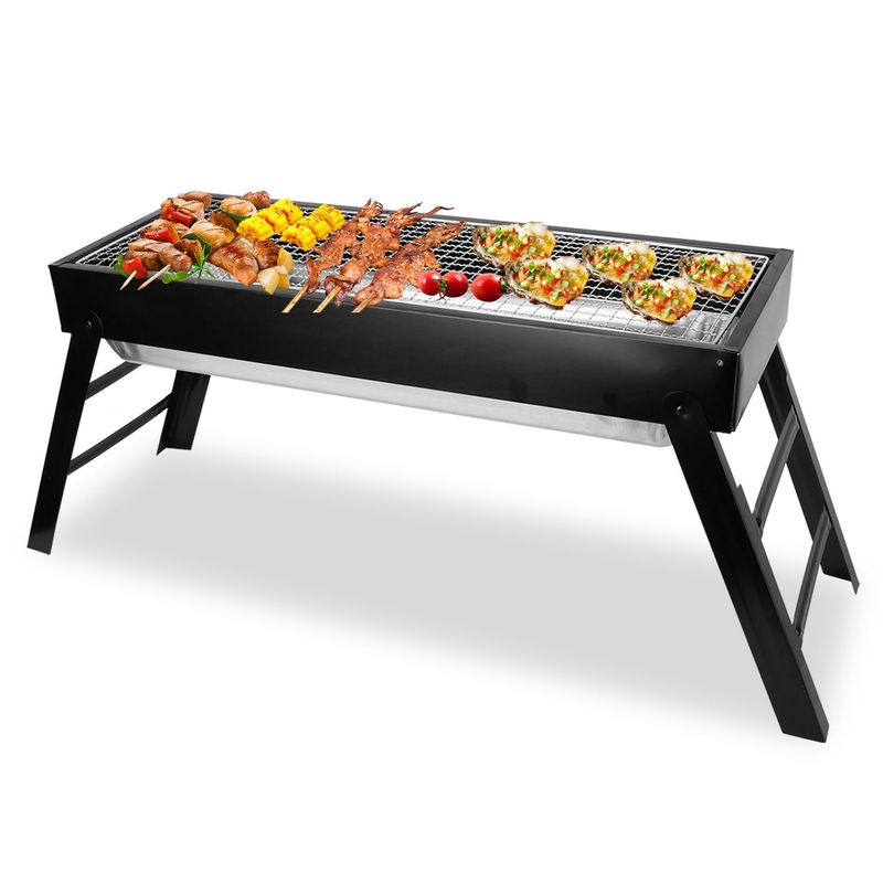 Foldable Charcoal BBQ Grill Stainless Steel Grill Net Easy Setup Portable Tabletop Barbecue Grill For Camping Picnic Outdoor Party Backyard_voghion.com