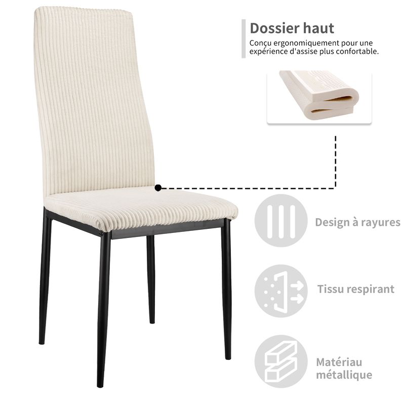 4er Set Esszimmerstühle Mit Hoher Rückenlehne, Metallgestell_voghion.com