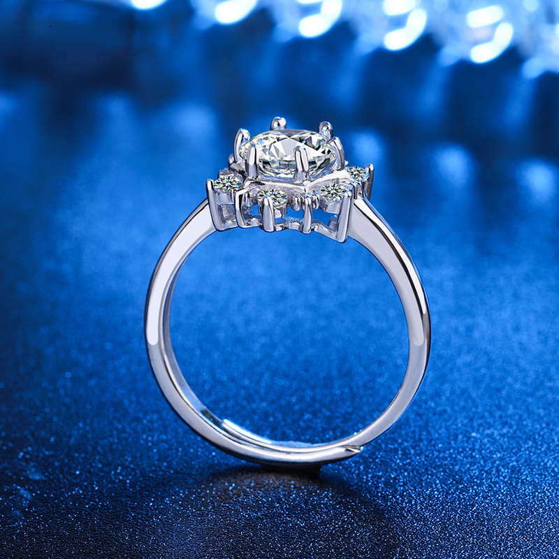 Δαχτυλίδι Yamaler Γυαλιστερό Rhinestone Inlay Snowflake Open Δαχτυλίδι Κομψή διακόσμηση Χάλκινο κόσμημα Γυναικείο δαχτυλίδι δαχτυλίδι Αξεσουάρ συμποσίου Δώρο κοσμήματος_voghion.com