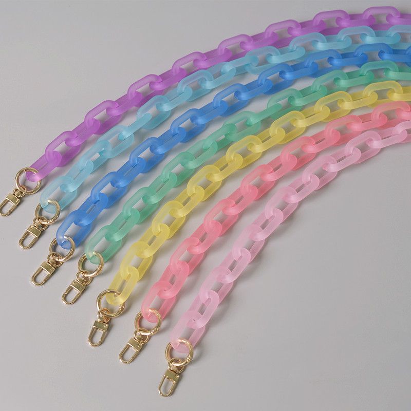 Bolsa feminina de acrílico fosco com cor de doce, colorida, feita à mão, destacável, decoração, corrente de ombro_voghion.com