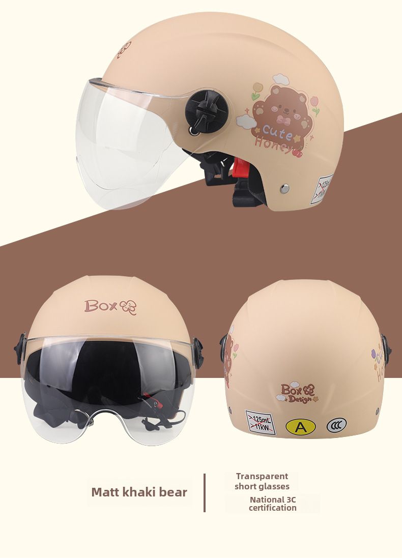 Ny GB BOX motorsykkelkube 3C-sertifisering elbilhjelm unisex sommerhjelm kjørehalvhjelm_voghion.com