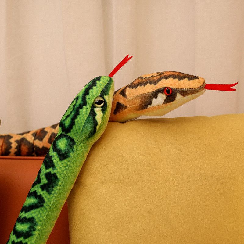 Large Plush Snake Realistic Toy For Kids Soft And Cuddly 120cm Pp Cotton Animal Stuffed_voghion.com
