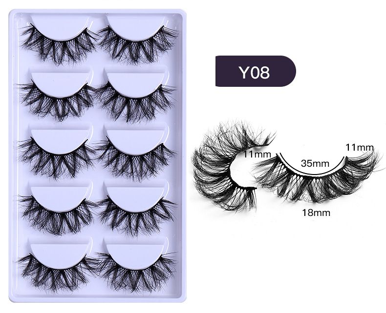 Doppeltes Augenlid, europäische und amerikanische falsche Wimpern, 3D, 5 Paar weiche, gekreuzte Curling-Wimpern_voghion.com