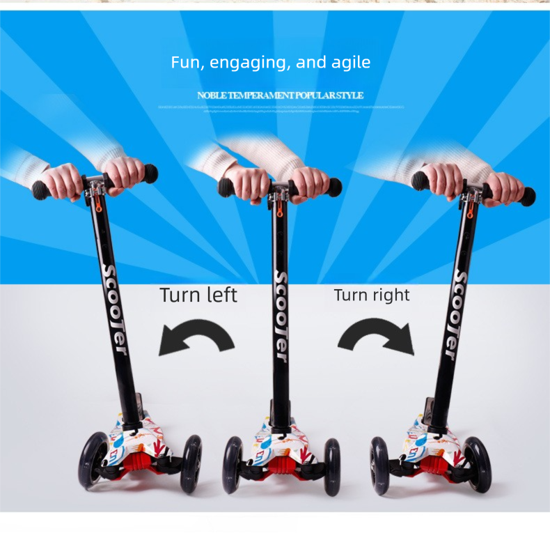 Gelingtong Graffiti Scooter 3-6-8 Jahre alt Vierrad blinkendes Kinderfahrrad abnehmbar_voghion.com