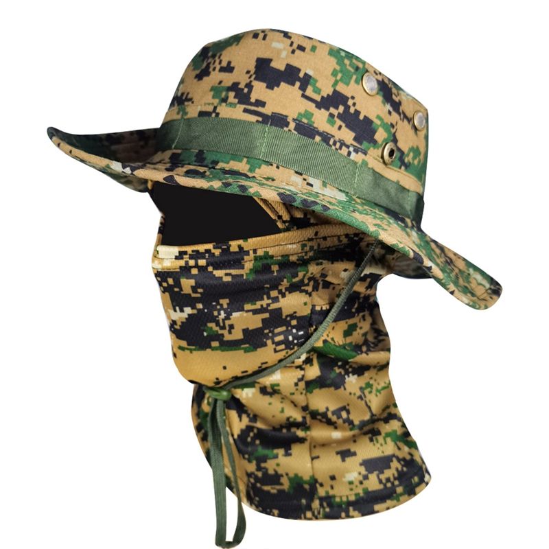 Karstā izpārdošana Tropu piedzīvojumu Vizieri Cepures Džungļu Medību Cepure Saulessargs Camo Cepures Vīriešu Armijas Kausa Cepures Militāri Taktiskais Kakla pārsegs_voghion.com