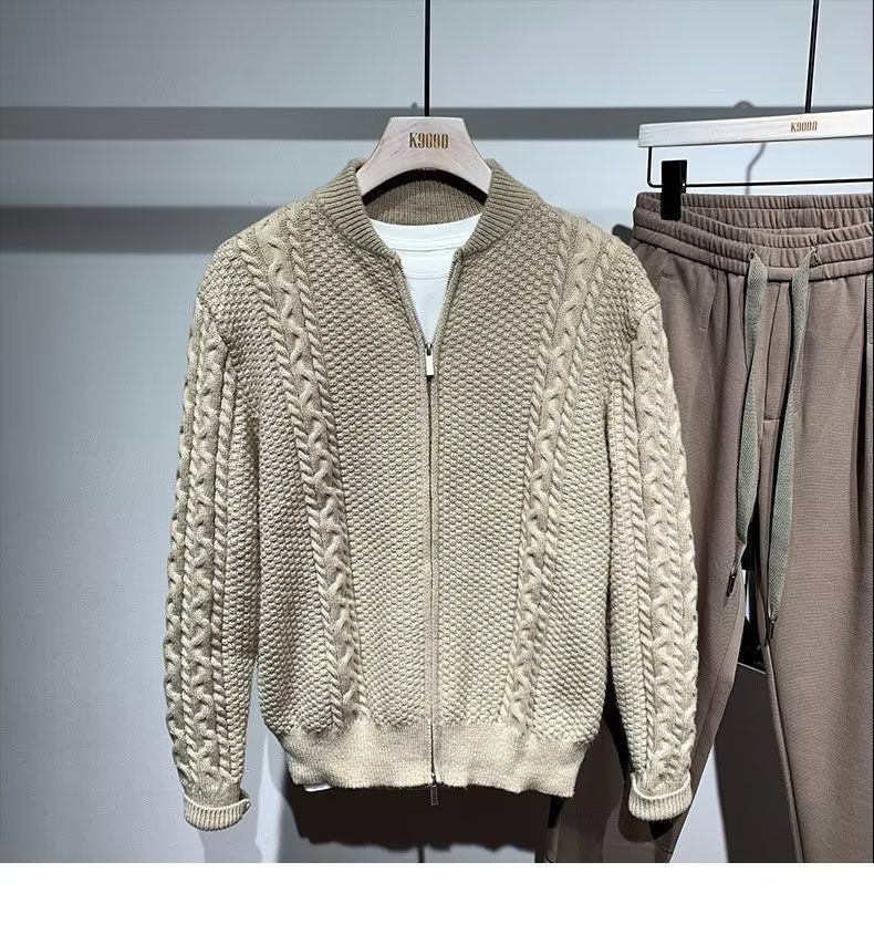 Herrenbekleidung: Das beste Produkt im Laden ist einen Versuch wert. Winter-Design, Nischen-Strickjacke mit Reißverschluss für Herren. Retro-Pullover in großer Größe für Herren_voghion.com