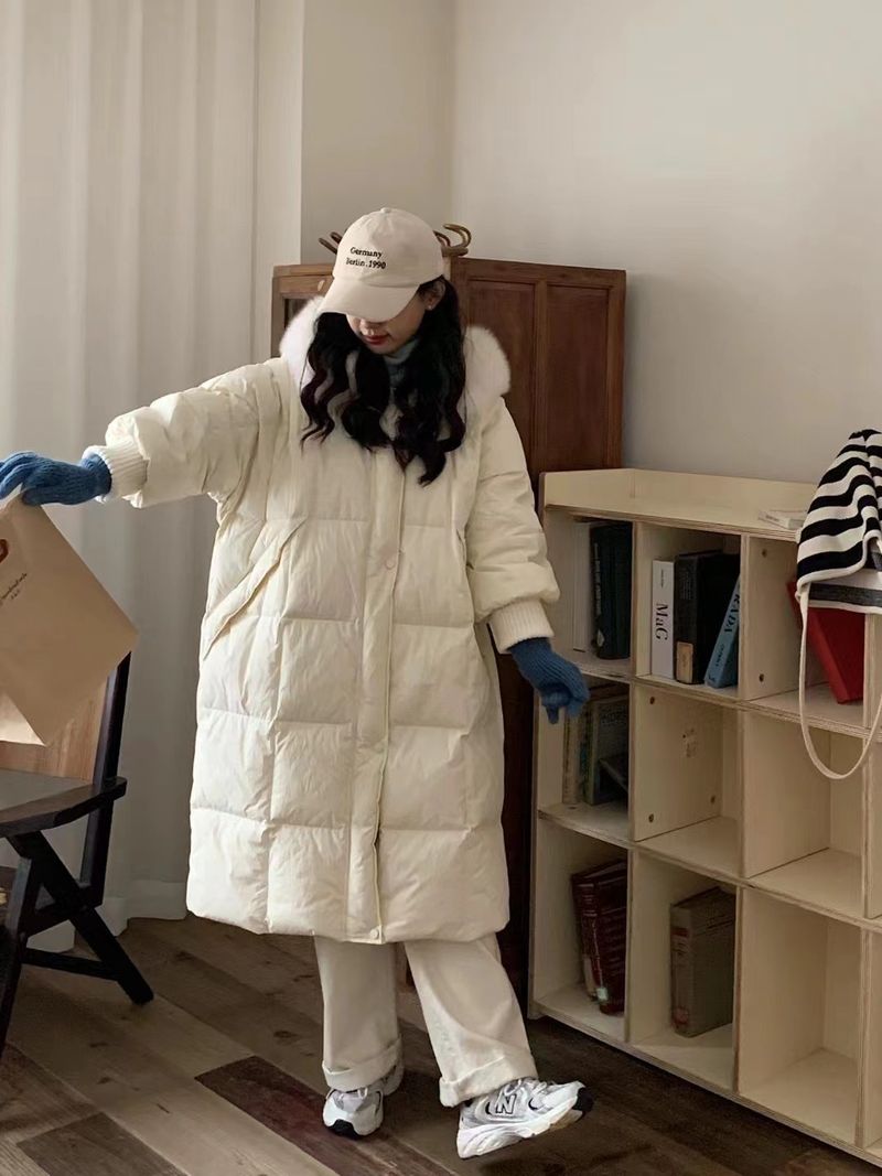 Damenmode lange Kapuzenjacke Warme Jacke_voghion.com