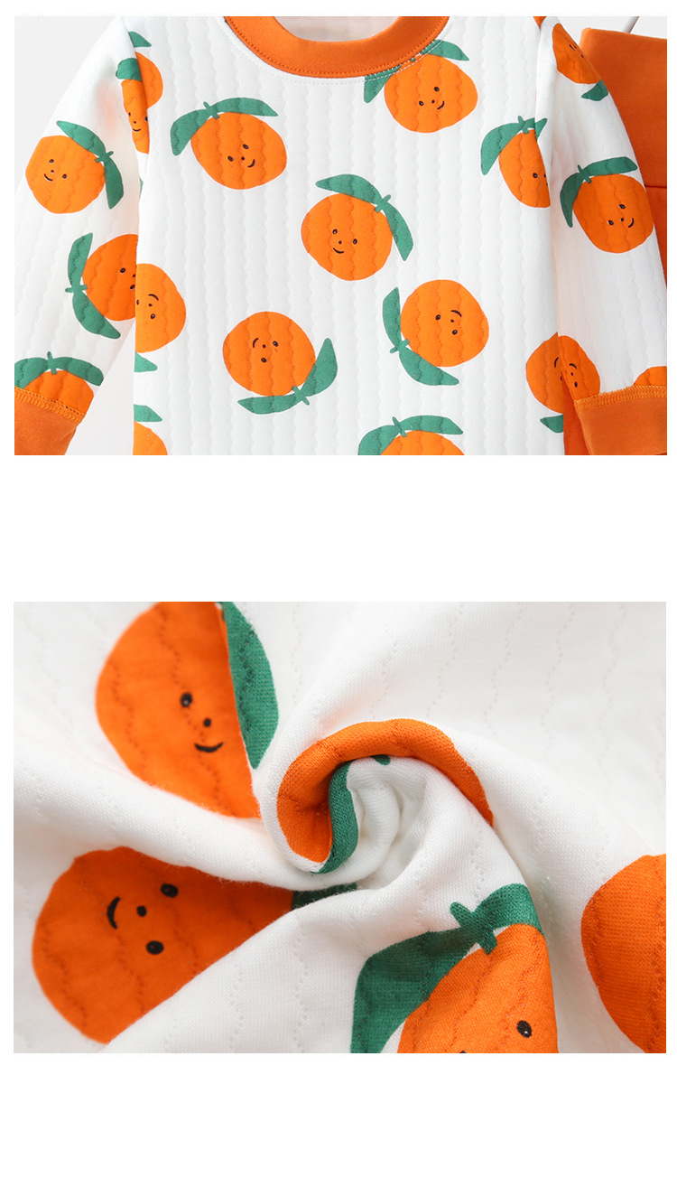 Children's Thermal Underwear High Waist Belly Care Set Cotton Baby Long Johns Three Layers Warm Thick Children's Clothing_voghion.com