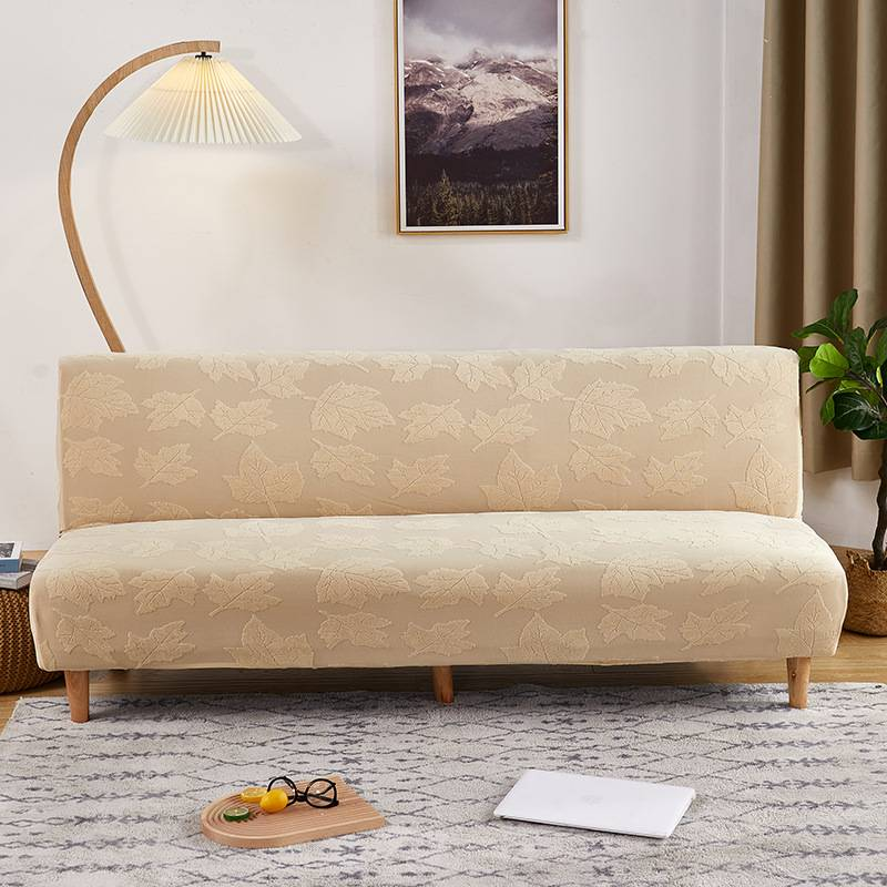 Pletený žakárový potah na pohovku bez područek, elastický univerzální potah na pohovku bez područek, kryt na prach_voghion.com