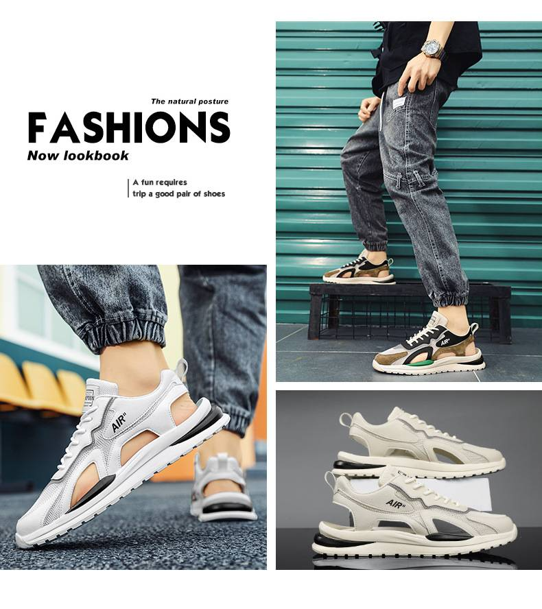 Sandalen Herren Sommer Outdoor Wear Freizeit Sport Leichte Strandsandalen Herren Offene Auto Netzwerkoberfläche Atmungsaktive Hausschuhe Herren_voghion.com