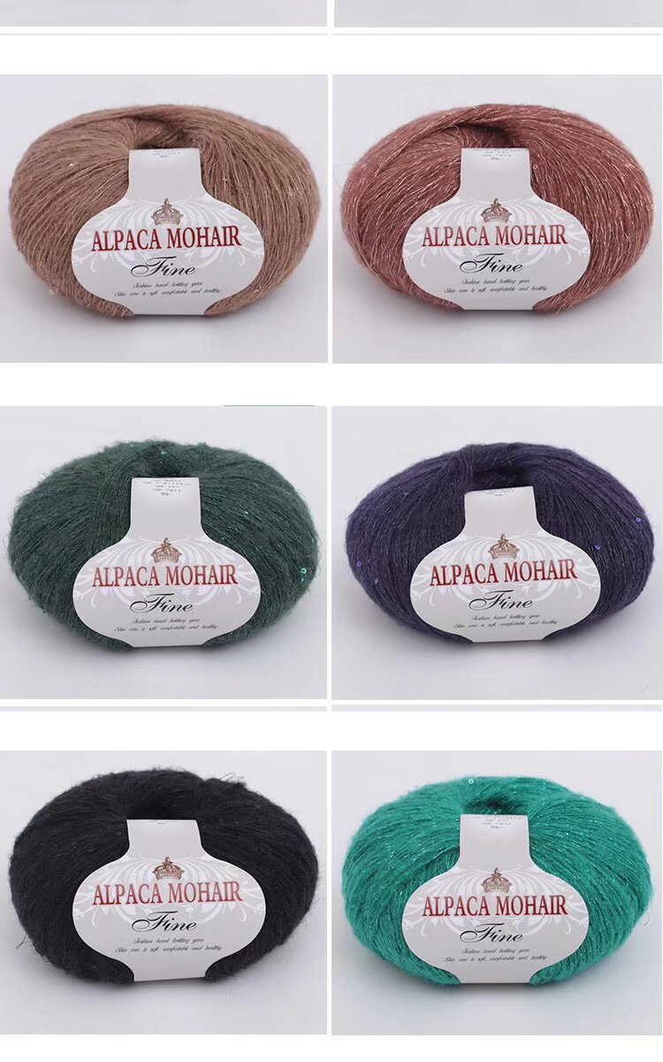 Sequin mohair wool yarn hand-woven scarf yarn wool ball_voghion.com