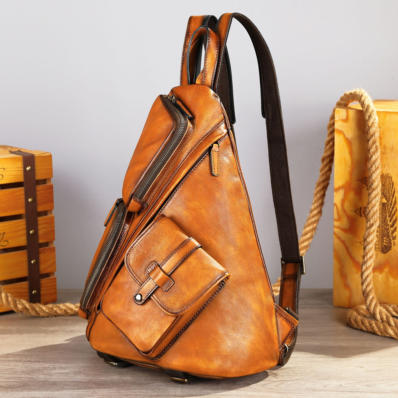 Borse da uomo Marant Tree Paste Leather Casual Shoulder Messenger Bag Nuovo Genuine Leather Uomo Petto Borsa Primo Strato Vacchetta Sportivo Piccolo Zaino_voghion.com