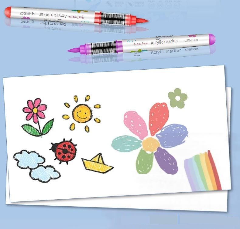 Haridus kontoritarbed Otsene Vedel akrüül marker Art Spetsiaalne pehme pea kõva pea 60 värvi saab virnastada värvi põhikooli õpilaste värv_voghion.com