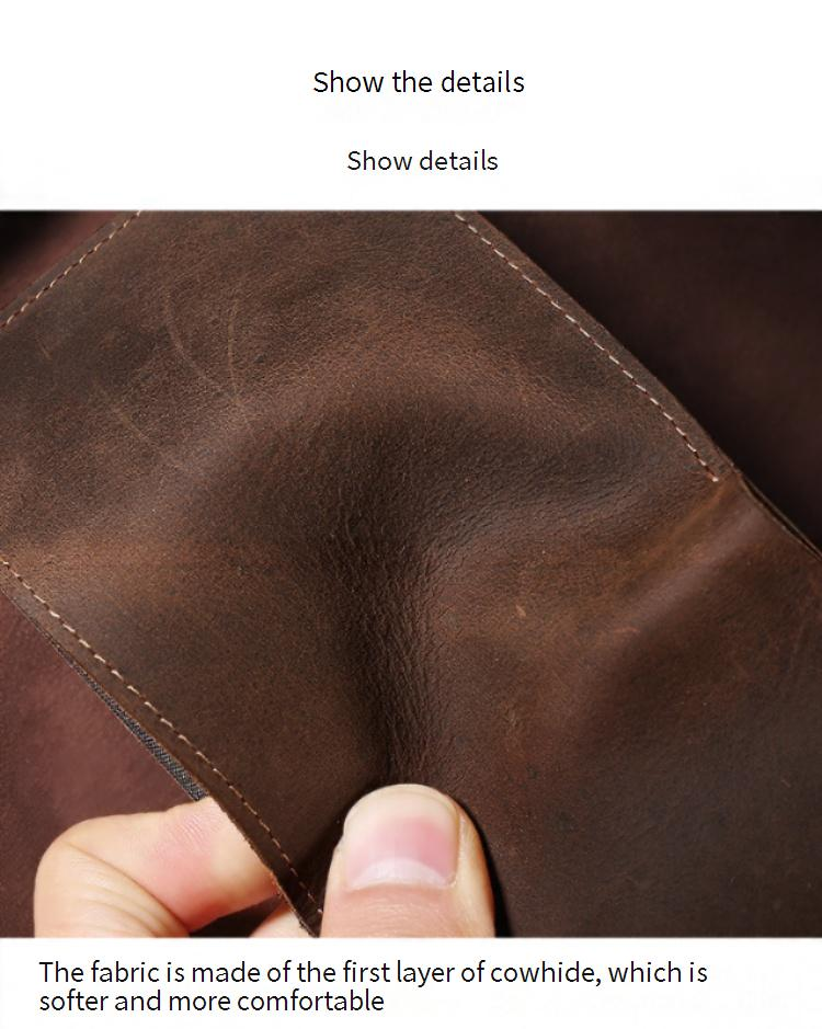 Men’s Bags Multifunctional Trifold Wallet Men's Genuine Leather Retro Clutch Bag Popular Large Capacity Crazy Horse Leather Long Wallet_voghion.com