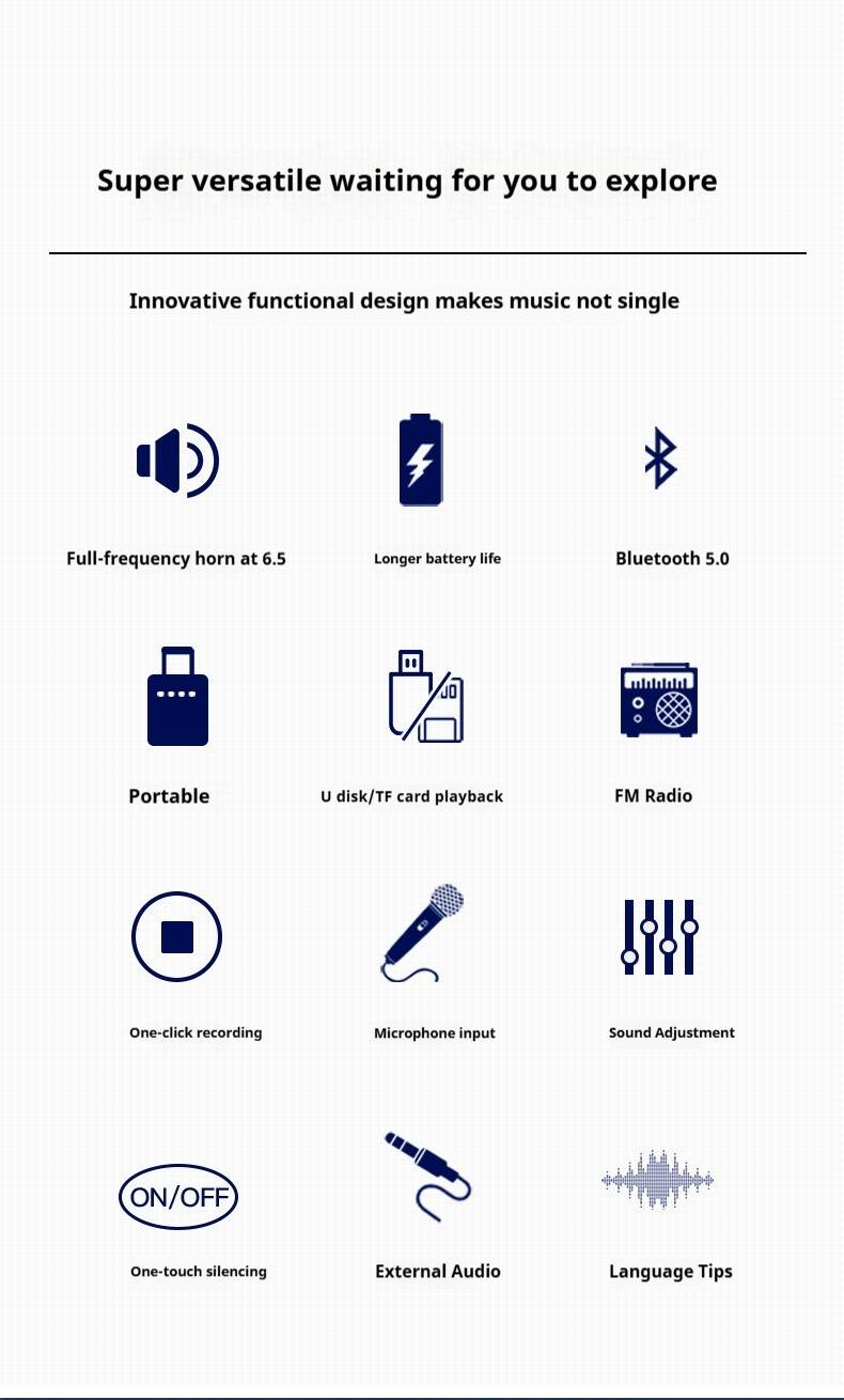 Taşınabilir Bluetooth Hoparlör - Derin Baslı Yüksek Güçlü Açık Hava/Ev Hoparlörü (Yüksek Ses, Uzun Pil Ömrü, Su Geçirmez Tasarım)_voghion.com